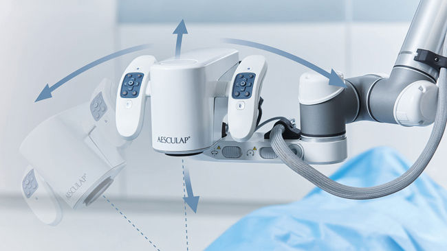 Piattaforma per microscopio chirurgico digitale robotico Aeos® Aesculap