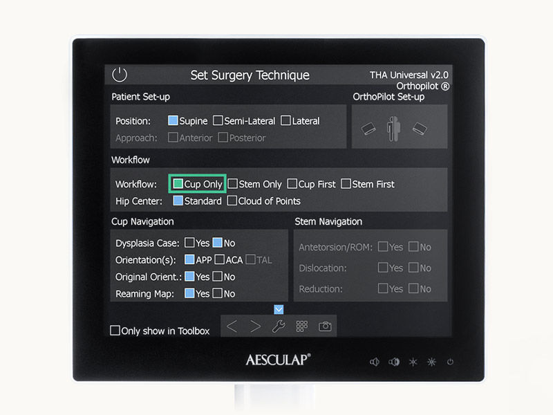 Screenshot - Software di navigazione solo per artroplastica d'anca