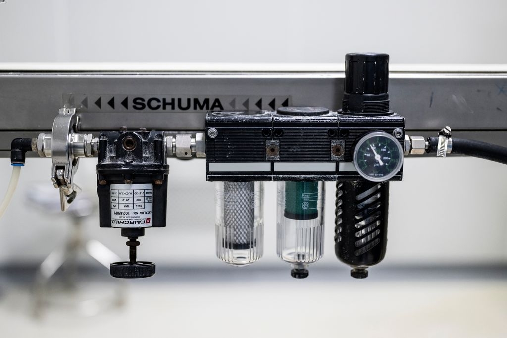 Primo piano della macchina di produzione.